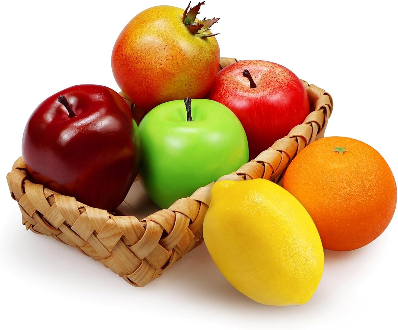 Fake Fruits Decoration, Artificial Fruits Kitchen Bowl Decor Realistic Faux Fruits